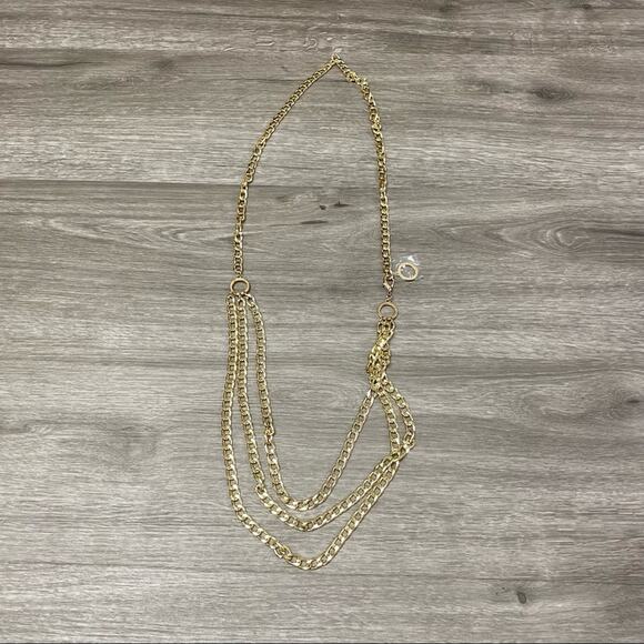 Gold Layered Chain Necklace - Picture 2 of 5